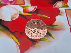 Solid Brass Sundial Compass With Engraved Sundial Compass Item.