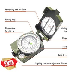 TurnOnSport Compass Keychain Khaki