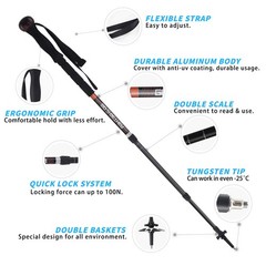 G2 GO2GETHRE Multipurpose Telescopic Trekking Poles – Strong Aircraft Alloy W…