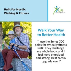 Urban Poling Urban Poles Series 300 – Fitness Edition, Blue & Silver, 1 Pair