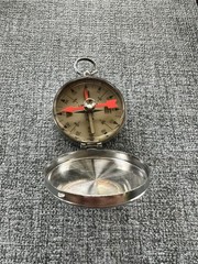 Vintage Liquid Filled Compass Japan Silver Color