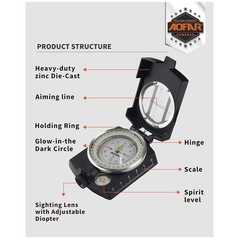 Waterproof Military Compass with Pouch – Adventure Essential