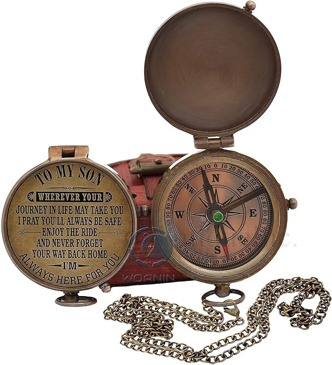 son gifts from mom and dad son compass with leather case son graduation gift