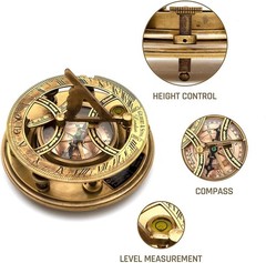Handmade Brass Ross London Nautical Marine Round Pocket Compass