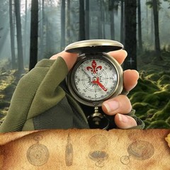 Antique Brass Compass – Waterproof Survival Compass for Hiking & Camping,