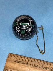 WATER BALL COMPASS CLEAR VINTAGE PIN