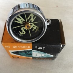 Vintage Outdoor Hunter Pin On Silver Compass No. 515 New Old Stock