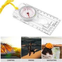 Compass Ruler Magnifying Scale Scout Hiking Camping Boating Orienteering Map US