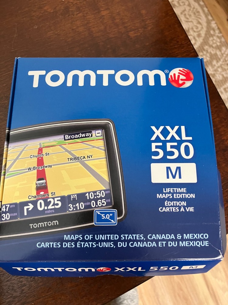 TOMTOM XXL 550 TM COMPLETE IN BOX CAR MOUNT GPS BUNDLE! USA CANADA & MEXICO MAPS