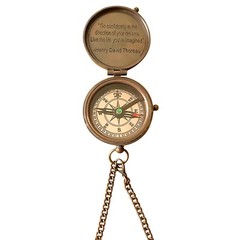 Antique Brass Flat compass with Leather Case engraved box Hiking camping Gift