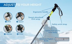 Gifts for Men Christmas Collapsible Trekking Pole, Ultralight 7075 Aluminum