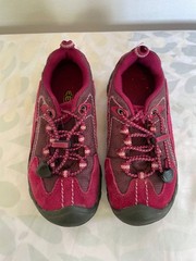 Keen Girls Parker low-top leather sude hiking shoes magenta pink Size 13