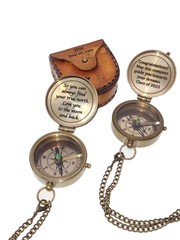 PERSONALIZED COMPASS, Nautical Compass, Engraved Compass, Pouch or Box option