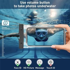 1/2 Pack Waterproof Phone Pouch Compatible with iPhone A6-Black