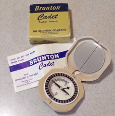Vintage Brunton Cadet Pocket Transit with Instructions and Box