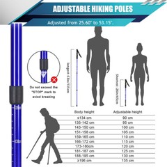 1 Pair Trekking Walking Hiking Sticks Anti-shock Adjustable Alpenstock Poles