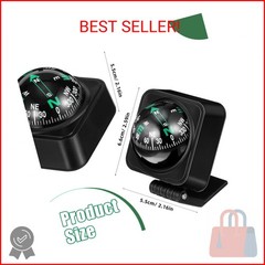 iplusmile Car Compass Ball for Dashboard, Adjustable Auto Compass Dash Mount, Un