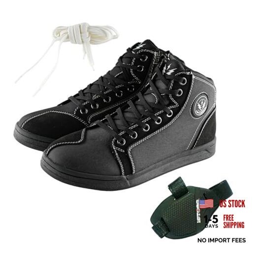 Men’s Motorcycle Boots Rider Racing Hiking Trekking 9.5 Hw001 All Black