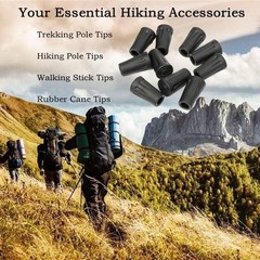 6pcs Walking Stick Tips, Replacement Rubber Tips for Walking Sticks, Trekking…