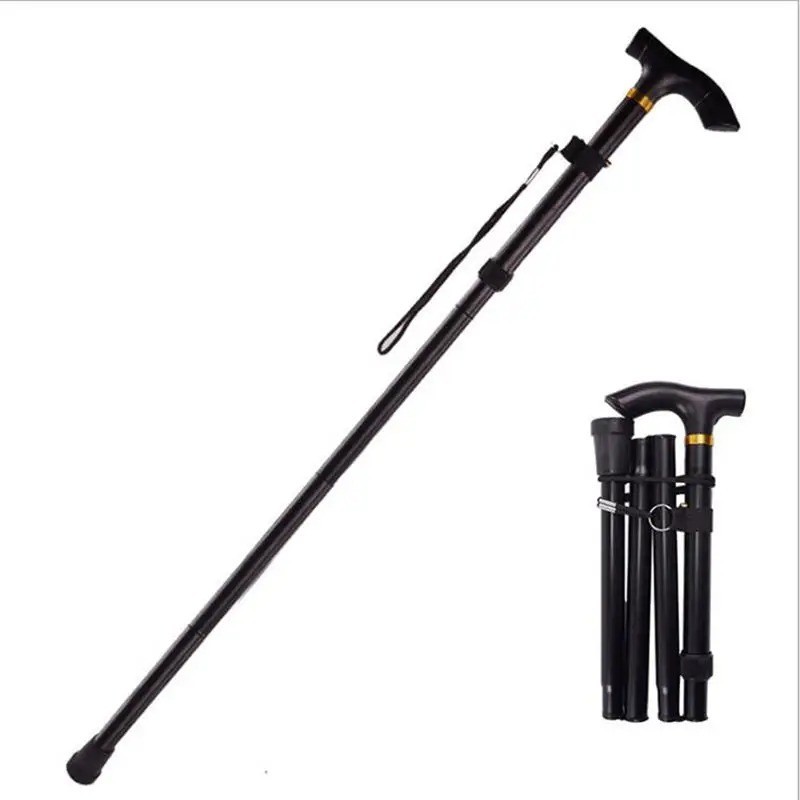 Folding Walking Cane Adjustable Aluminum Walking Stick Collapsible Travel Hiking