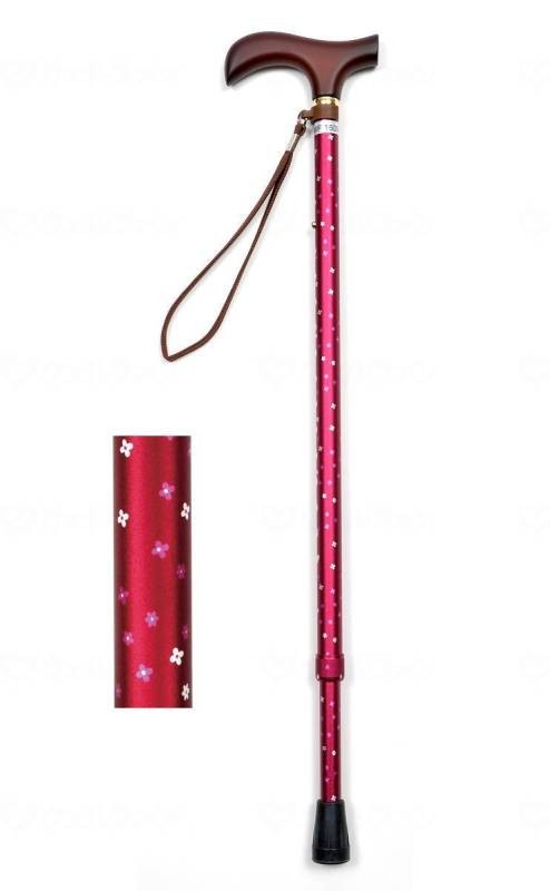 Welfan Yume Life Slim Adjustable Pattern Cane (Small Flower Wine)