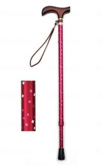Welfan Yume Life Slim Adjustable Pattern Cane (Small Flower Wine)