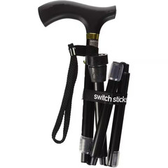 Luxury Folding Walking Stick, 32 in to 37 In, Cane with Water Resistant Bag, Wri