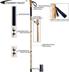 Natural Beech Wood Hiking Stick with Ergonomic Grip | Portable & Lightweight
