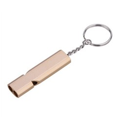 Portable Aluminum Survival Whistle with Keychain for Outdoor Activities