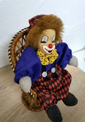 Artist doll porcelain doll clown 22 cm collector rarity Vintage