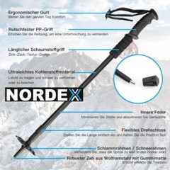 Nordex Hiking Poles Trekking Poles Telescopic Nordic Walking Ultralight Aluminium