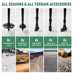 Walking Trekking Poles 2 Pack – 5 Section Lightweight Aluminium Alloy with An…