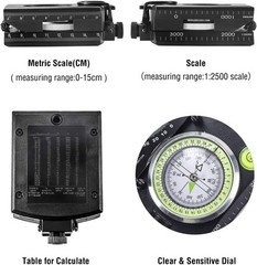 Sighting Navigation Compass with Inclinometer – Waterproof & Impact Resistant