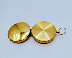 Brass Compass with Key Chain Ring Camping Hiking Hunting Survival