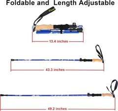 Lightweight 7075 Aluminum Adjustable Trekking Pole for Hiking, Single Pole