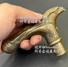 Solid Brass Eagle Head Statue Walking Stick Cane Handle Top Topper Collections
