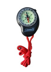 Coleman Compass with LED Light, Red Lanyard, Hiking, Camping EUC Free Shipping