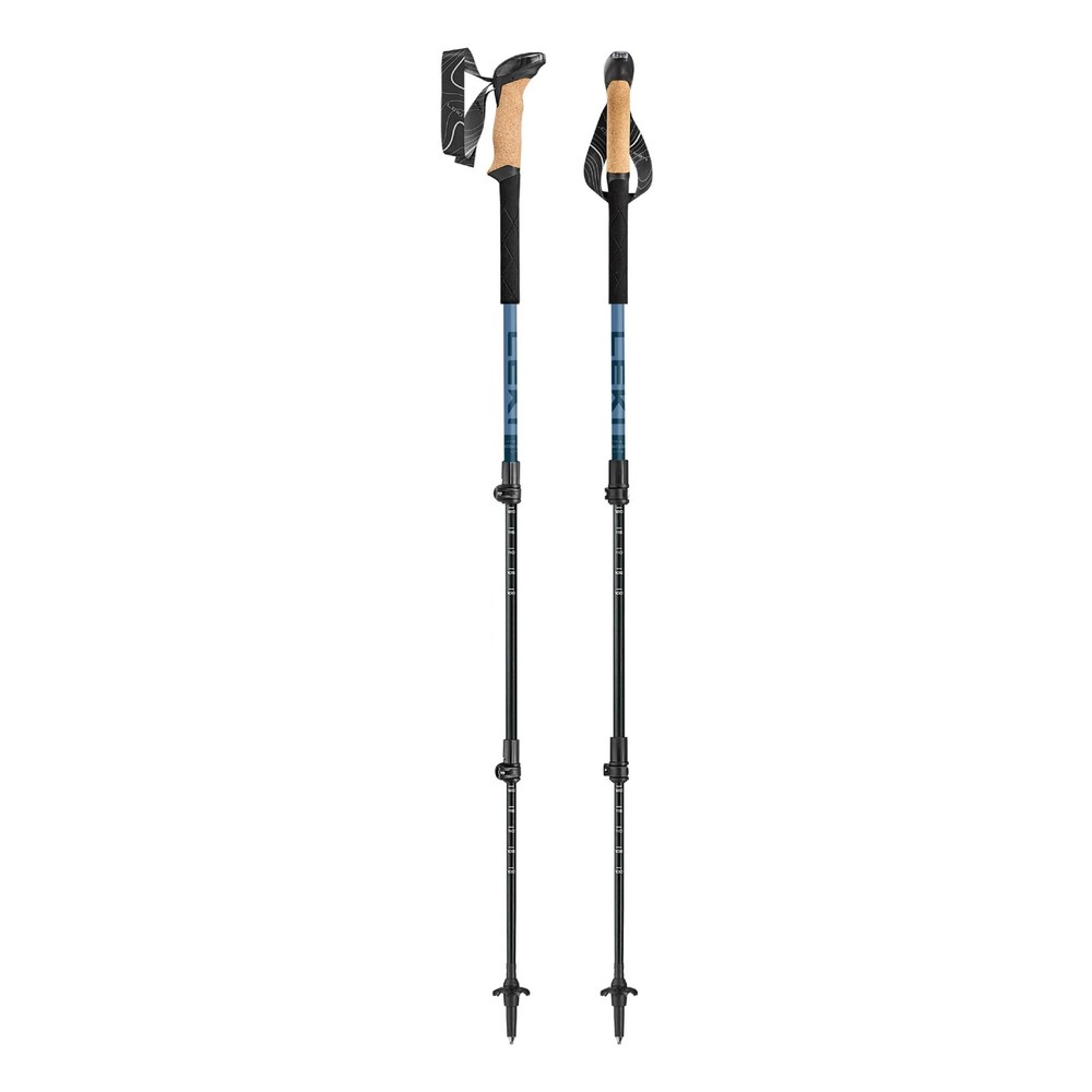 LEKI Makalu Cork Lite Compact 90-125cm Stone Blue Light/Dark Trekking Poles