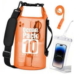 Dry Bag Waterproof, Roll Top Small Waterproof Backpack Floating 10L Orange