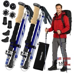 Trek-Z Collapsible Hiking & 100–120 cm (for Height: 4’11” to 5’10”) EVA Blue