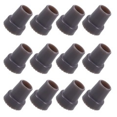 12Pcs Rubber Cane Tips for Walking Sticks Grey Non Slip Replacement Ends
