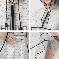 Transparent Lightweight EVA Raincoat Hooded Jacket for Hiking and Travel Use