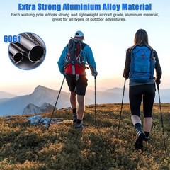 2X Trekking Poles Nordic Walking Hiking Sticks Adjustable Anti-shock Alpenstock
