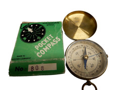 Vintage Pocket Compass Unbreakable Glass Made in Western Germany Box No. 808