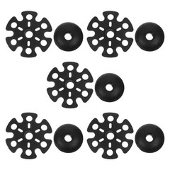 1 Set Lightweight Hiking Pole Tip Protectors Rubber Ends for Snow Mud Black