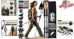 Moisture-wicking Cork Grip Trekking Poles – Adjustable Length for All Hikers