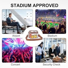Clear Bag for Stadium Events Clear Sports Fan Handbags Large Coffee Brown