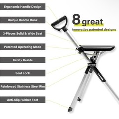 STEP2GOLD Ta-Da Chair Series 2, Portable Trekking Hiking Pole – 34.2” Black