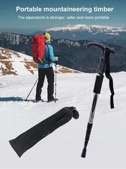 Portable Folding Trekking Pole Alpenstock Adjustable Height Lightweight Hiking W