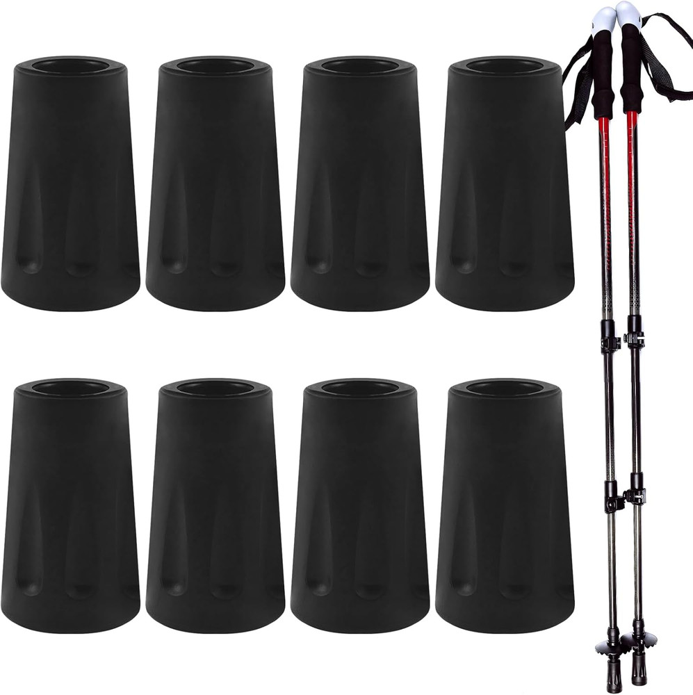 8 Pcs Trekking Pole Tips Replacement Protectors,Rubber Tips for Walking Sticks T